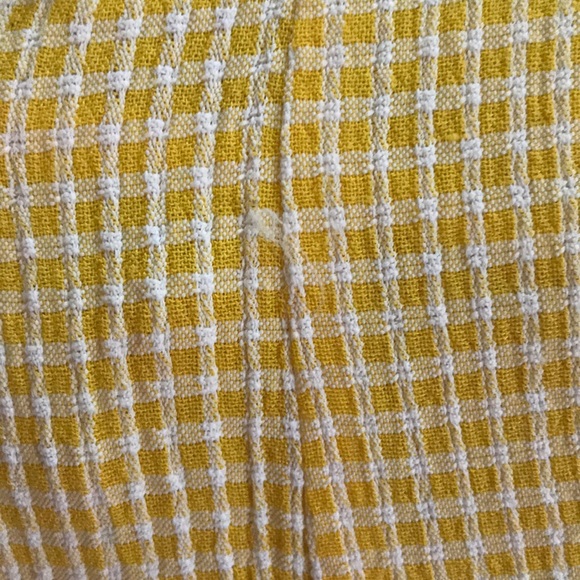 Vintage 90s Yellow Gingham Daisy Mini short sleeve Sundress - Picture 6 of 8